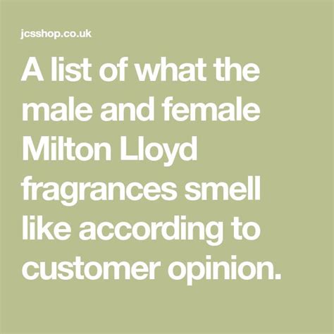 milton lloyd fragrance comparison list.